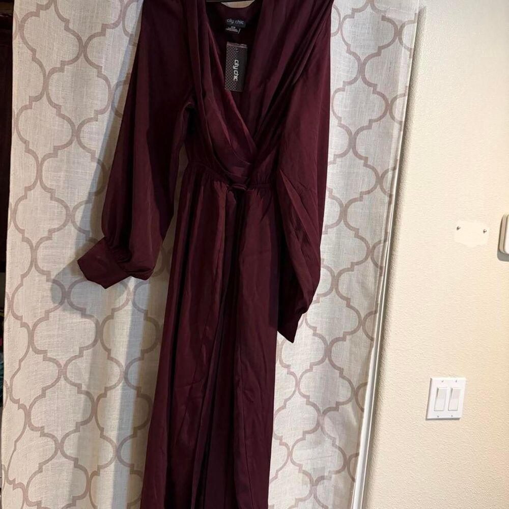 City-chic Women's Burgundy and Purple Dress